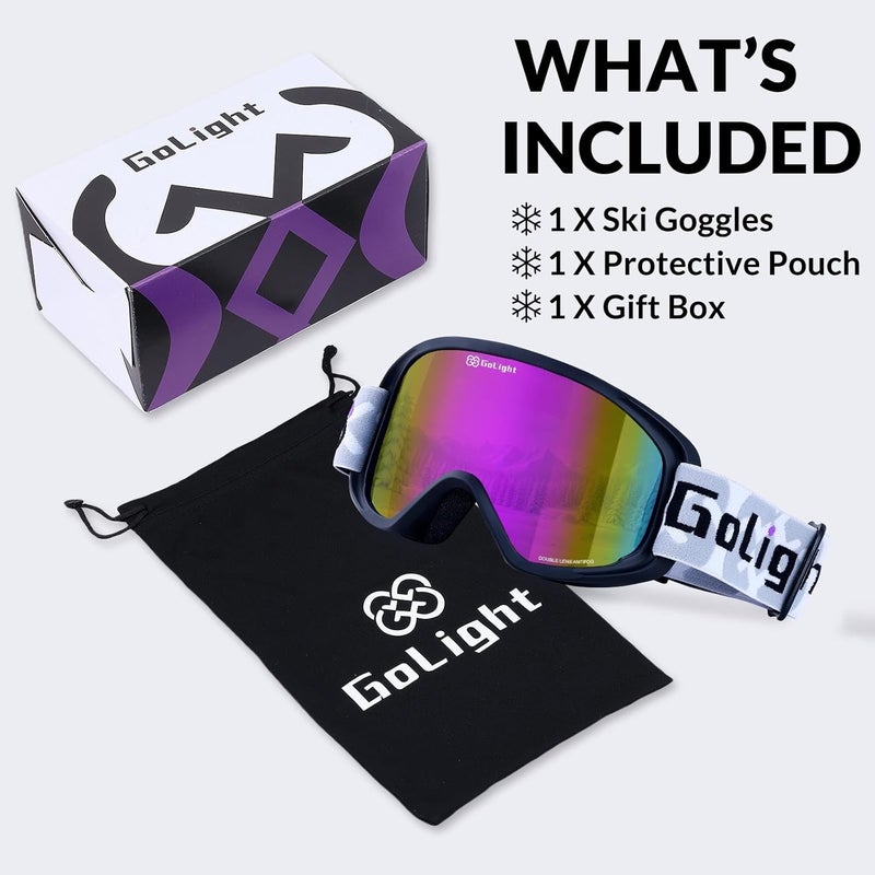 Golight Youth, Teen & Small-Face Adult Ski Goggles – Safe Fit for Small Faces, Anti-Fog Lens & UV400 Full Protection - Image 5